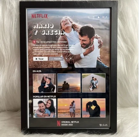 CUADRO NETFLIX (Negro, Sin capa protectora, Sin capa protectora)