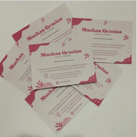 TARJETAS DE AGRADECIMIENTO (a una cara)